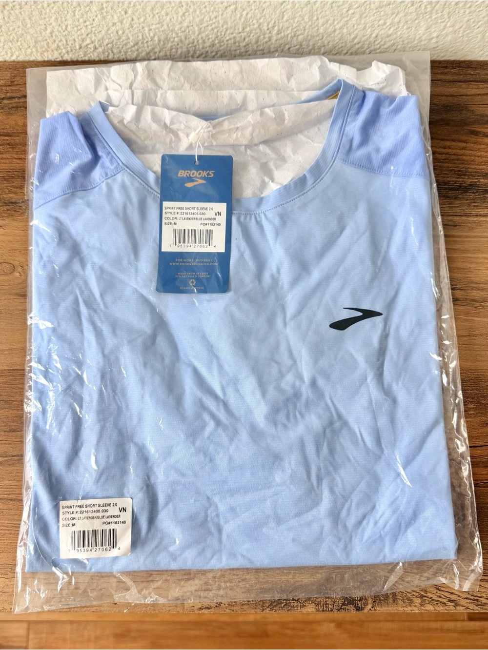 Brooks Womens Sprint Free Short Sleeve 2.0 Lavender/Blue (M) NWT - IN PACKAGE!
